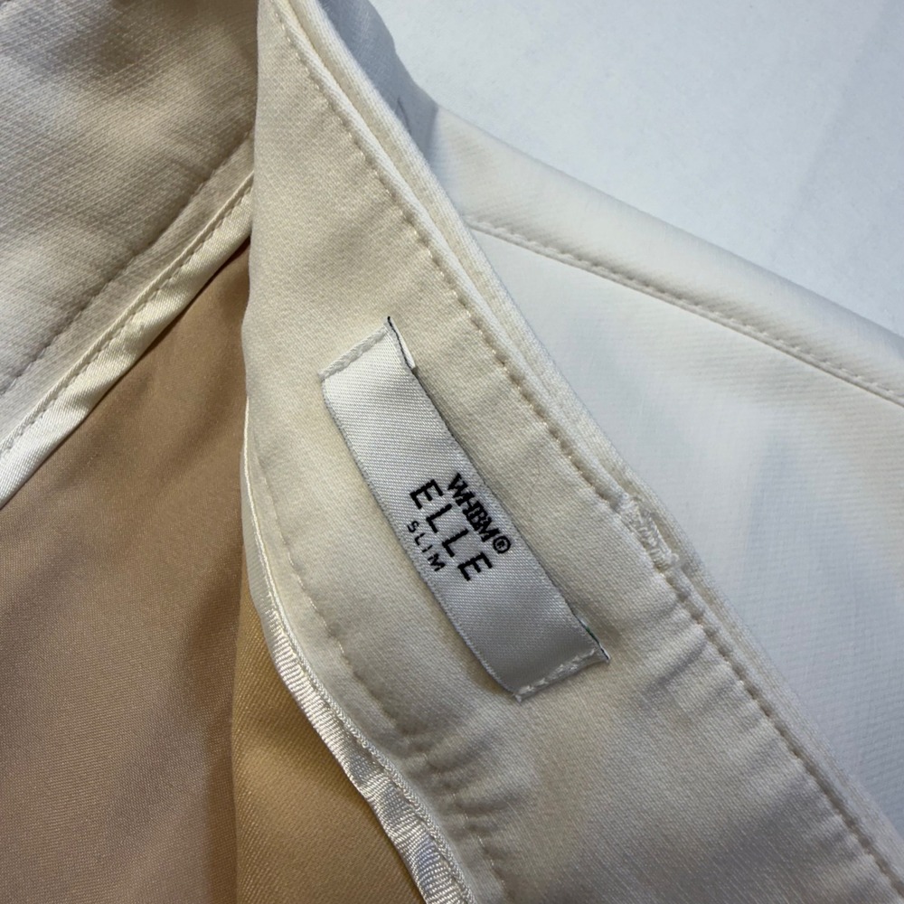 WHBM White House Black Market Slim Straight Leg Pants Ivory Size 2L Career - Picture 3 of 9